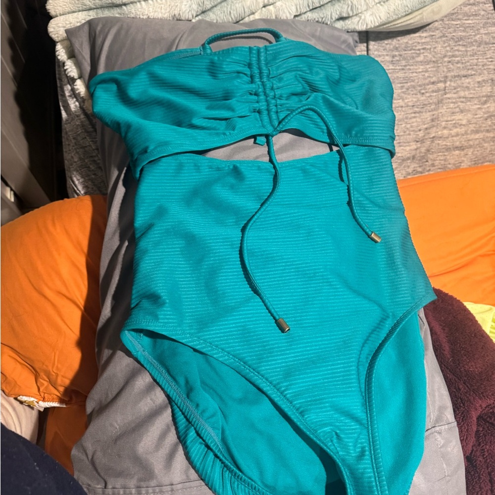 Time and Tru Teal One Piece Swimsuit